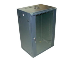 Szafa 19cali wisząca ZETA 18U 600x450 RAL9004 szkło d