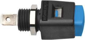 Quick pressure clamp, 12.5 mm, blue, 30 VAC/60 VDC, 16 A, faston plug, nickel-plated, ESD 498 / BL