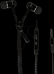 HS0021 Zipper stereo in-ear headset with remote, black
