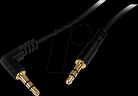 MU1MMSRA Audio cable, 3.5-mm jack, stereo, 30 cm, angled