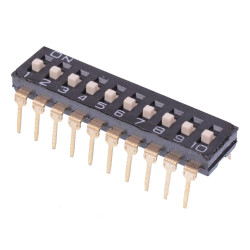 NDI-10SX APEM 10-Way 2.54mm Low Profile PCB Through Hole DIP Switch SPST
