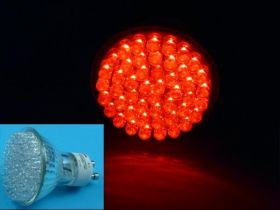 GU-10R RED 230V 48xLED 120° 2,0W