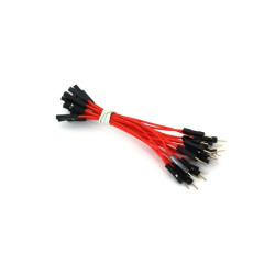 Zestaw 10szt Kabli-zworek 20cm połączeniowych WTYK-GNIAZDO CZERWONE /090