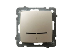 KARO Wyłącznik 2-biegunowy z podświetleniem niebieskim IP-20 zaciski gwintowe ecru perłowy ŁP-11SS/m/42 OSPEL