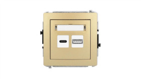 Deco Mechanizm Ładowarki Usb Podwójnej Usb C + Usb A, 20W Max., Złoty 29Dcusb-8