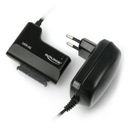 Adapter USB A 3.0 - SATA Delock - czarny + zasilacz