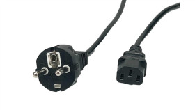 Przewód Zasilający Cee7 Iec C13 - Posac-C13eu18 Czarny 1,8M