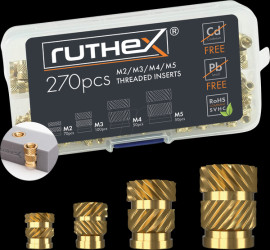 GE-KASTEN-001 3D printing, threaded inserts, M2,M3,M4,M5, pack of 270