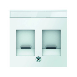 Berker Q.1 Element centralny podwójny z zasuwami chroniącymi przed kurzem z polem opisowym śnieżnobiały aksamit 11816089