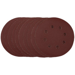 Draper 54758 Punched Sanding Discs, 125mm, Hook &amp; Loop, 240 Grit, (Pack of 10)