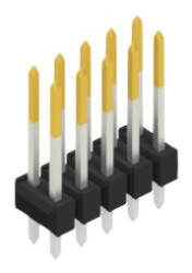 Pin header, 10 pole, pitch 2.54 mm, straight, black, 10055364