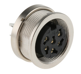 Złącze wielostykowe przemysłowe 6-pinowe M16, panelowe Gniazdo binder