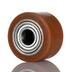 Kółko do wózka, Lite, Poliuretan, Pomarańczowy, obc.: 500kg, śred.: 82mm, szer.: 51mm