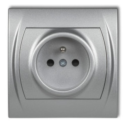 LOGO Gniazdo pojedyncze z/u 2P+Z srebrny metalik 7LGP-1zp