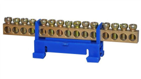 Listwa Zaciskowa 15-Polowa 10Mm2 Th35 Niebieska Lz-15B