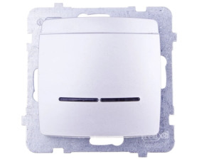 KARO Łącznik hotelowy z podświetleniem srebrny perłowy ŁP-15SS/m/43