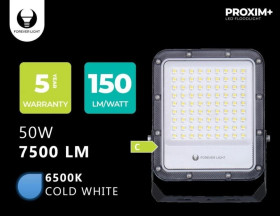 Naświetlacz LED PROXIM+ 50W 6500K 7500lm 230V IP65 Forever Light 150lm/W 5 LAT GWARANCJI