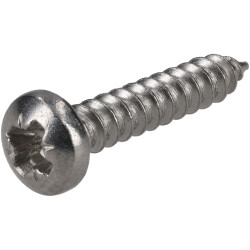 R-TECH 337128 Pozi Pan Head Self-Tapping A2 S/St Screws No.6 3/4in 19.0mm -Pk100