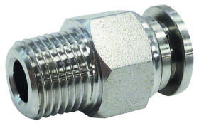 Adapter gwintowany prosty gwint – rura RS PRO NPT 1/8 męskie rodzaj Męski Gwintowany Stal nierdzewna 316