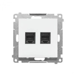Simon 55 Gniazdo telefoniczne podwójne RJ12 (moduł) Biały mat TF2.01/111