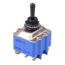 6659-03 APEM Black On-Off-On 12mm Toggle Switch 3PDT 6.5A