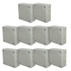 Puszka hermetyczna natynkowa 118x118x46mm 12-wlotowa z dławikami gumowymi, IP55 zamknięcie na wkręty szara EDO 10szt