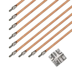 Uziom kompletny kuty pomiedziowany / miedziowany St/Cu powłoka 100 um Cu 14,2mm 9m