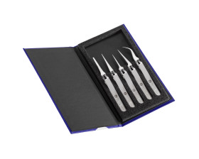 Zestaw pęset dł. całkowita 185 mm ideal-tek antymagnetyczna Stal nierdzewna