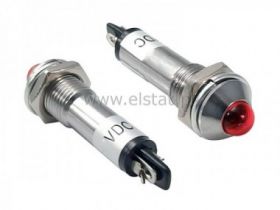 Kontrolka LED 5mm, 24VDC, wypukła, czerwona