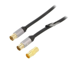 GOOBAY-PLUS-78355 Kabel 5m ekranowany, oplot z drutów aluminiowych PVC czarny