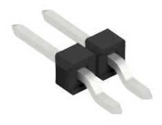 Pin header, 2 pole, pitch 2.54 mm, straight, black, 10080452