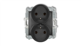 Icon Mechanizm Gniazda Podwójnego Do Ramki Z Uziemieniem 2X(2P+Z) (Bez...