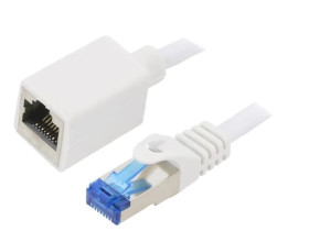 CQX051S Przedłużacz RJ45 S/FTP 6a Cu LSZH biały 2m 26AWG