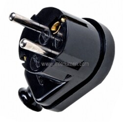 Wtyk kątowy 16A 2P+Z+schuko czarna P-L 5230 WT-16U