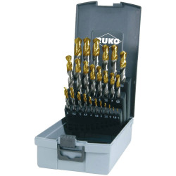 RUKO 2501215TRO HSS-G Twist Drill Bit Set 25-pc 1-13mm TiN Coated