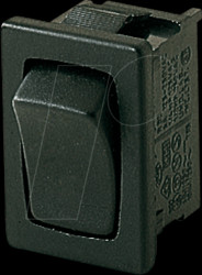 1803.6222 Rocker switch ON-(ON), 1-pin, black