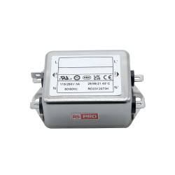 Filtr sieciowy 3A 1-fazowy 470kΩ 115/250 V AC 50 → 60Hz 2 x 13,5 mH RS PRO Montaż w obudowie