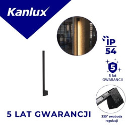 Oprawa elewacyjna liniowa LED YALTE S 06 8W NW-B 370lm 4000K barwa neutralna IP54 regulowany kąt 330 st. czarny 38890