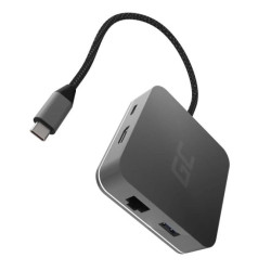 Green Cell Adapter, Przejściówka, GC HUB2 USB-C 6w1 (USB 3.0 HDMI Ethernet USB-C) do Apple MacBook, Dell XPS i innych