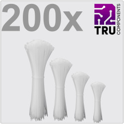 TruComponents 40619 Cable tie 3.6mm Wh UV-proof 200 pc(s)