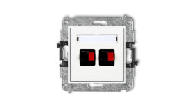 Mini Gniazdo Głośnikowe Podwójne Białe Mgg-2