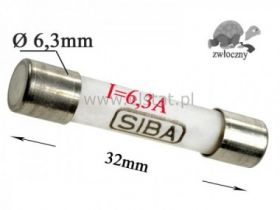 6,3A bezp. ceramik zwłoczny 6,3x32mm 500V