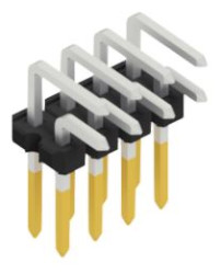 Pin header, 8 pole, pitch 2.54 mm, angled, black, 10058946