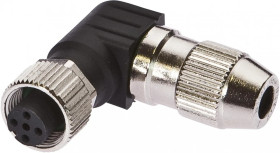 VK003D20, Gniazdo kablowe Ø4-5,1mm, 4A, 32V, -25-85C, M12 żeńskie 4pin, IP67