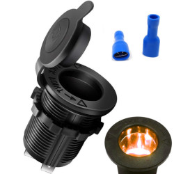 Gniazdo zapalniczki podświetlane 12V pomarańczowe hermetyczne