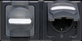 131215003 BLUE ELECTRIC - Earthed contact outlet, 2-fold, anthracite