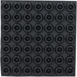 R-TECH 310037 Recessed Round Rubber Feet 22.1 - Black - Sheet Of 49