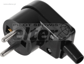 Wtyczka sieciowa kątowa z uziemieniem czarna