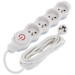 Przedłużacz prądowy 1.5m 4xGN (2P+Z) 3x1,00mm2 z wyłącznikiem