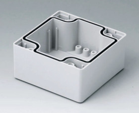 PC enclosure shell, (L x W x H) 80 x 80 x 40 mm, light gray (RAL 7035), C2080802